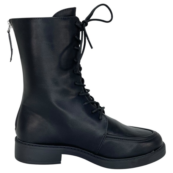 Journee Collection Nikks Black Faux Leather High Top Womens Boots Size 8M - Picture 5 of 9